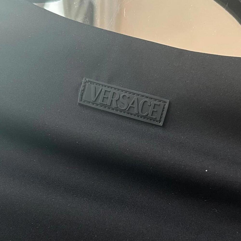 Versace Black Long Sleeve Crop Top Size S